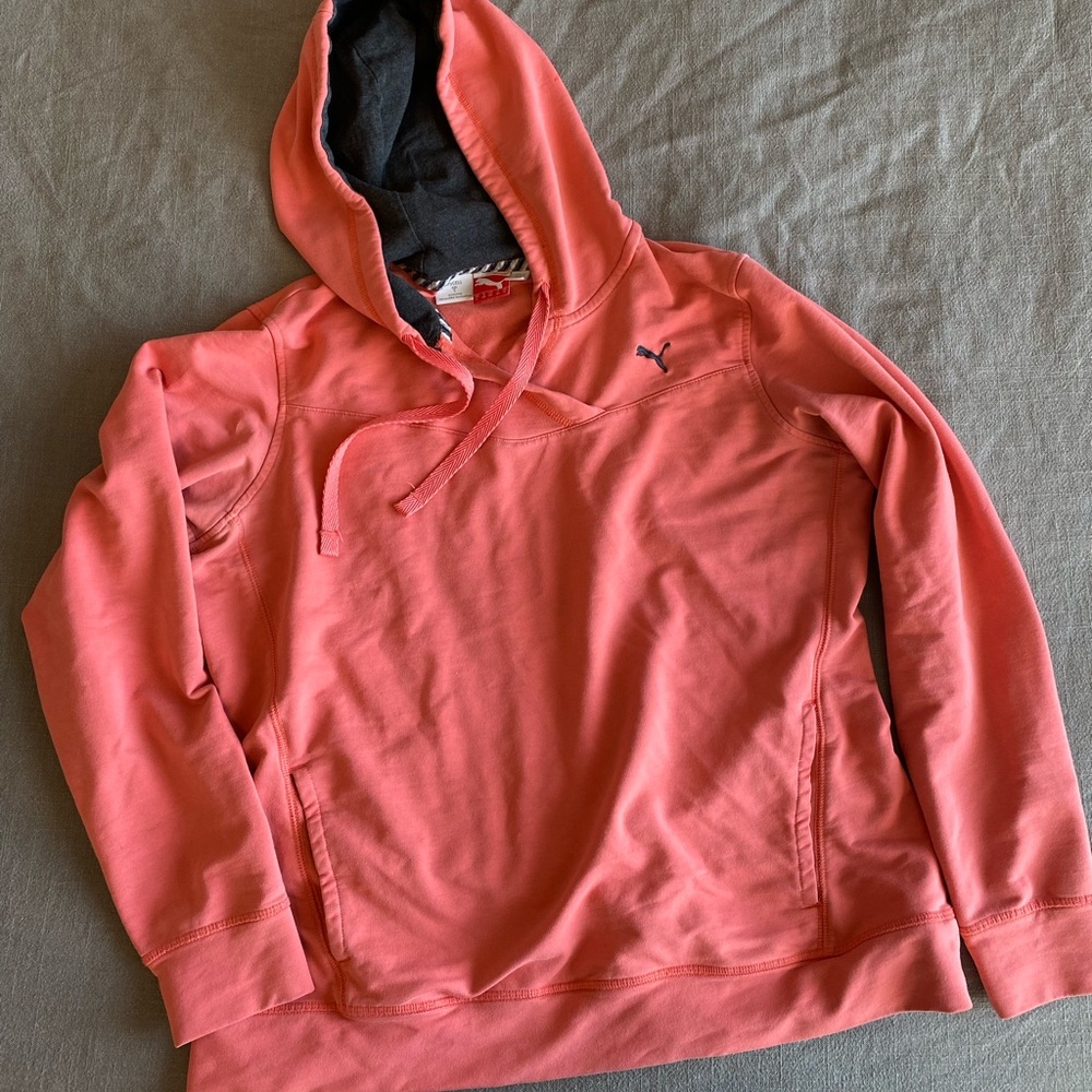 Puma pink crop top sweatshirt